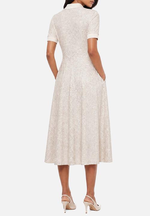 POLO - Wmn Emily Fit & Flare Printed Golfer Dress - beige