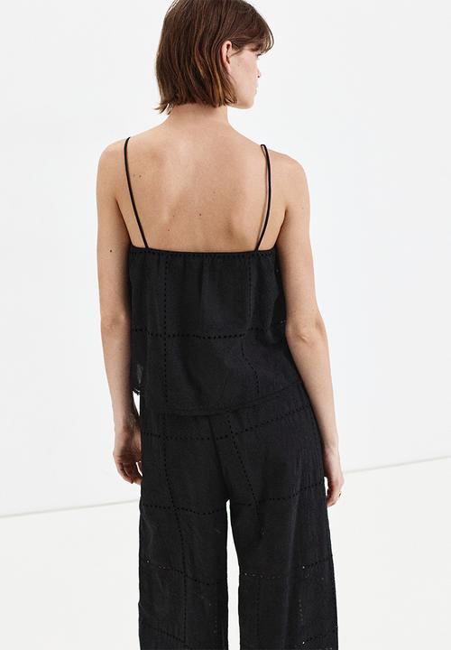 MANGO - Top shola - black