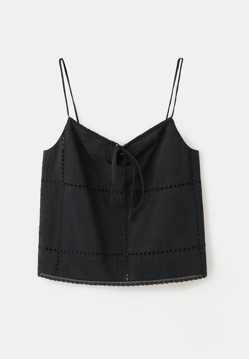 MANGO - Top shola - black