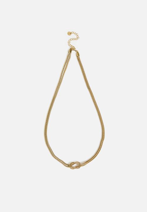 Zoe on Trend - Trendy Love-Knot Necklace - Gold