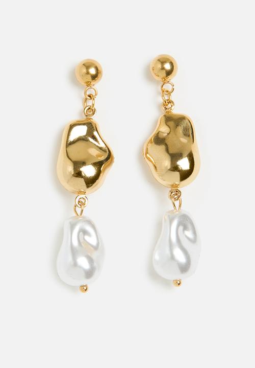 Zoe on Trend - Gold And Pearl Drop-Earrings - Gold
