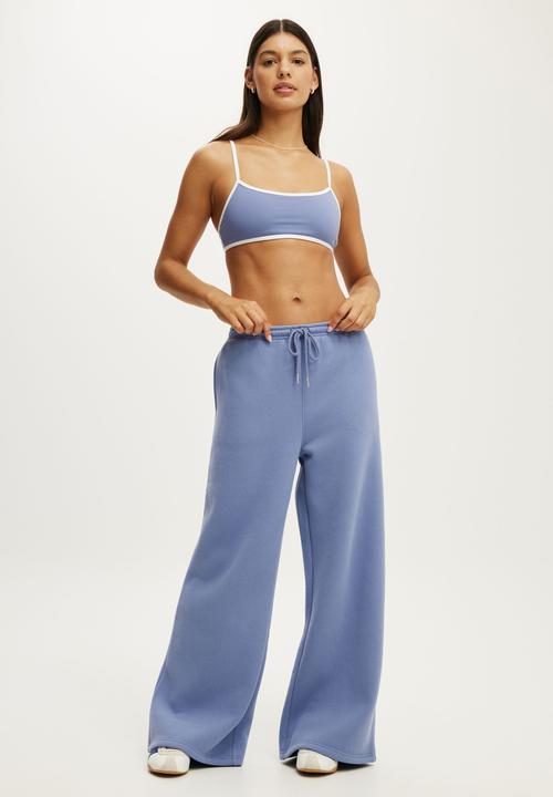 Cotton On - Ultra Soft Double Strap Back Crop - Blue Ice/White