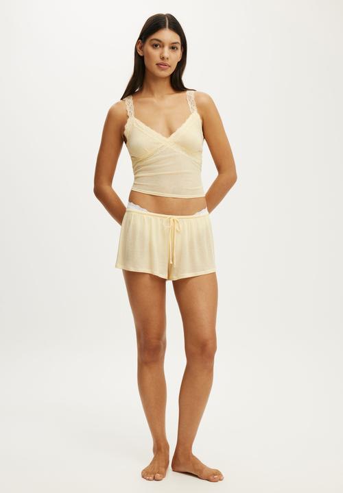 Cotton On - Sheer Shorts - Banana Whip