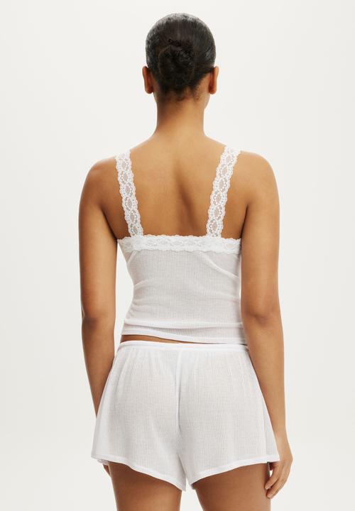 Cotton On - Sheer Lace Cami - White