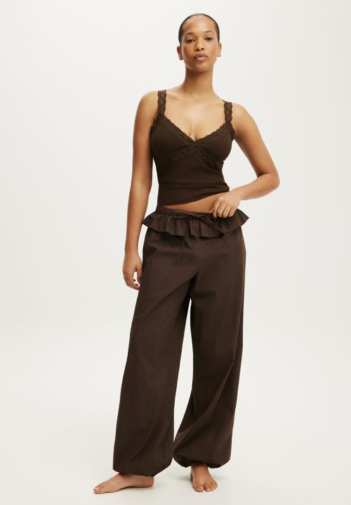 Cotton On - Sheer Lace Cami - Toffee Bean
