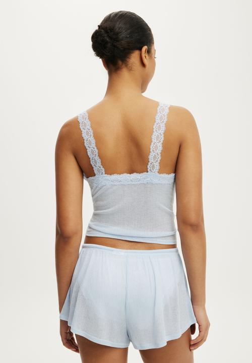 Cotton On - Sheer Lace Cami - Violet Blue