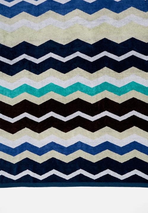 Linen House - Chevron Beach Towel Blue