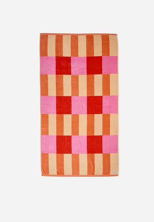 Linen House - Square Beach Towel Pink
