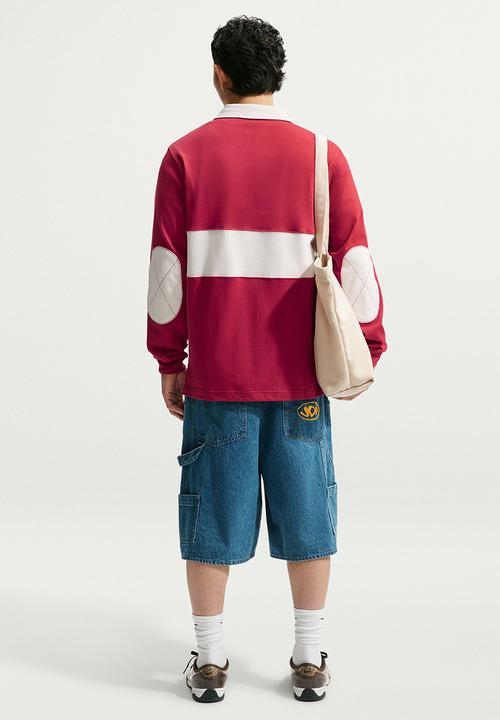 Nike - Club  Long-Sleeve Rugby Top - Tough Red/Phantom/Phantom