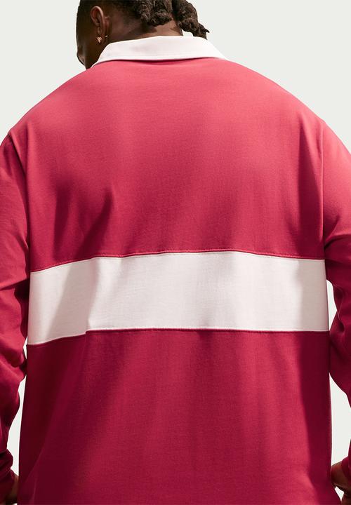 Nike - Club  Long-Sleeve Rugby Top - Tough Red/Phantom/Phantom