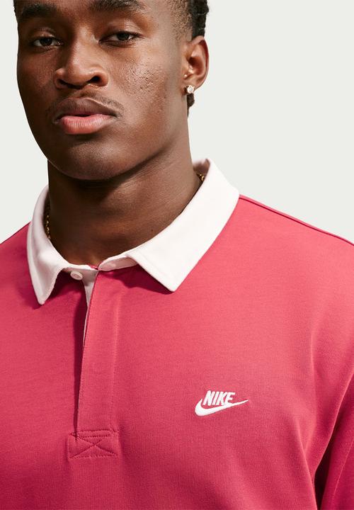 Nike - Club  Long-Sleeve Rugby Top - Tough Red/Phantom/Phantom