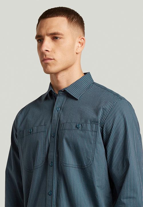 G-STAR - Double Pinstripe Regular Shirt L\S - Vintage Navy Double Pinstripe