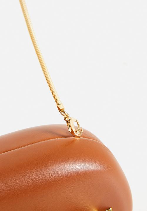 Tessa Design - Gemma Hard Shell Clutch With Gold Wave - Brown