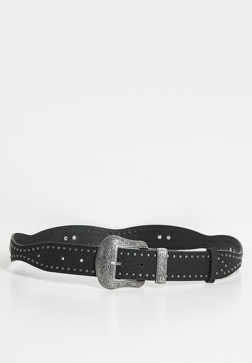 Tessa Design - Liana Classic Slim Belt With Silver Buckle- Black
