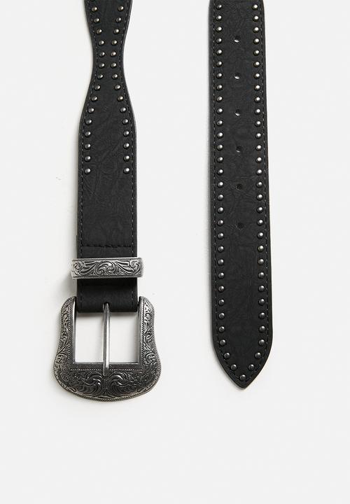 Tessa Design - Liana Classic Slim Belt With Silver Buckle- Black