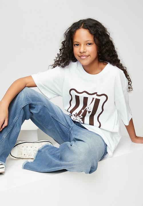 Pop Candy - Drop shoulder tee - white