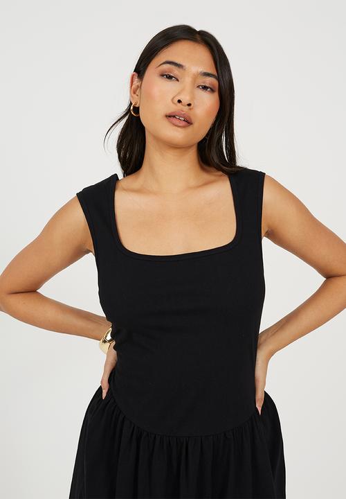 Brave Soul - Ladies Scoop Neck Mini Dress - Black