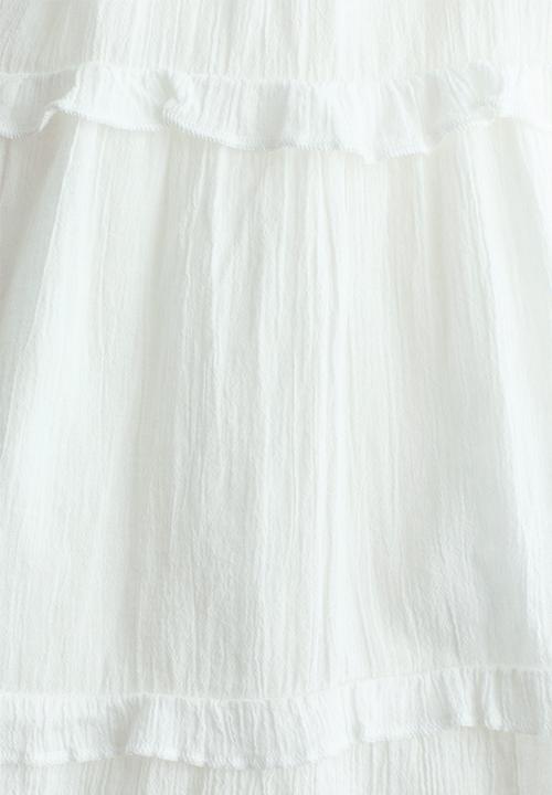H&M - Tiered cotton dress - white