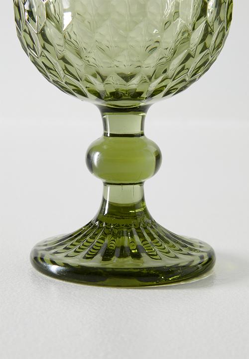 Sixth Floor - Wineglass Glass Green 7.8x7.8x14.4cm