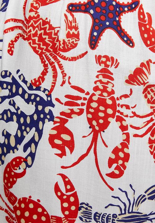 MANDI - High Waisted Starfish Short Border Print Detail - Multi