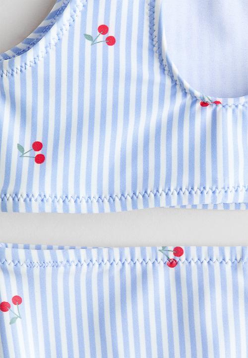 H&M - Printed bikini - light blue/cherries