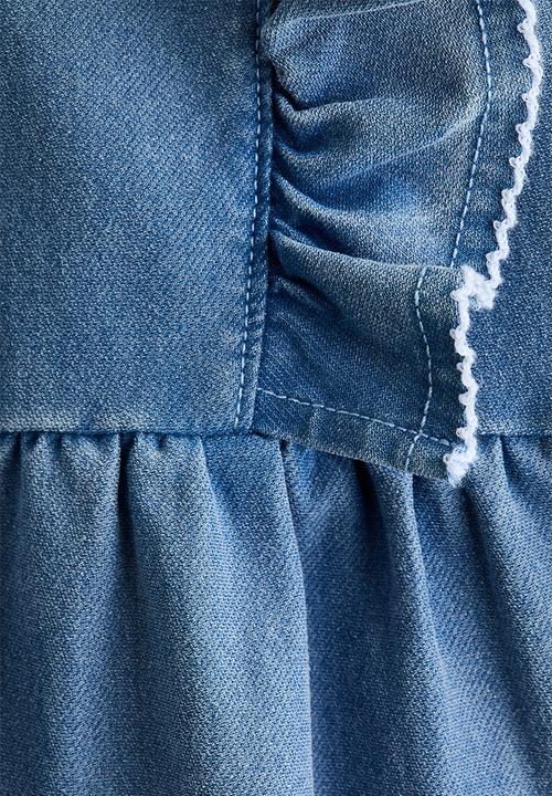 H&M - Flounced sweatshirt dress - denim blue