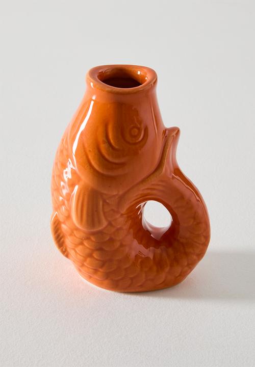 Sixth Floor - Fish Stoneware Vase - Terra 