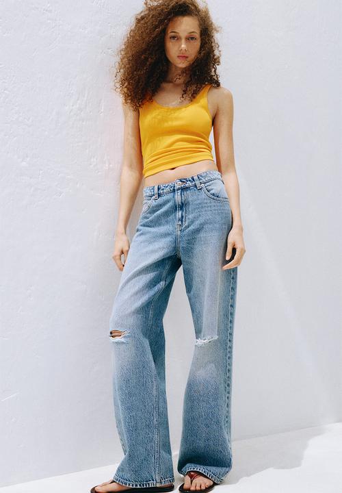 H&M - Wide high jeans - denim blue