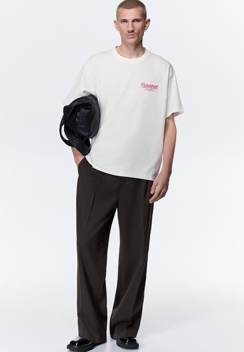 H&M - Loose fit printed t-shirt - white/flowever