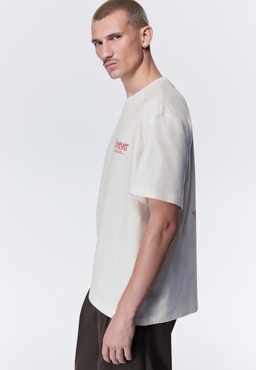 H&M - Loose fit printed t-shirt - white/flowever