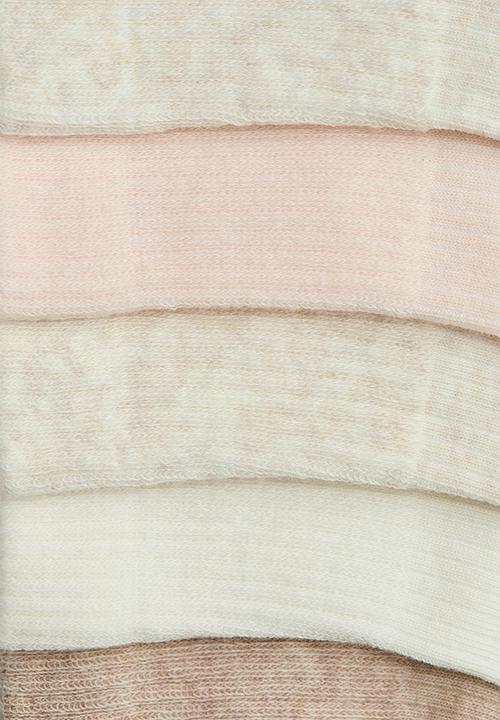 H&M - 5-Pack ankle socks - cream/light beige marl