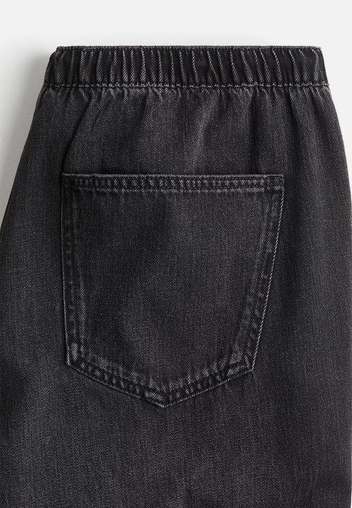 H&M - Denim drawstring trousers - washed black