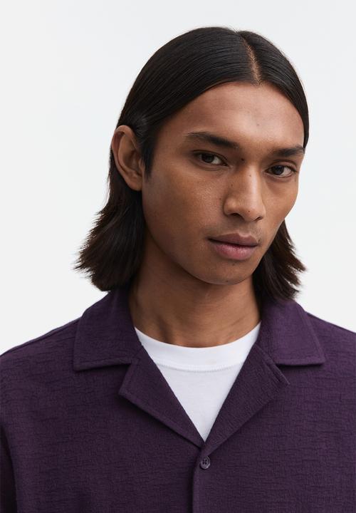 H&M - Regular fit resort shirt - dark purple