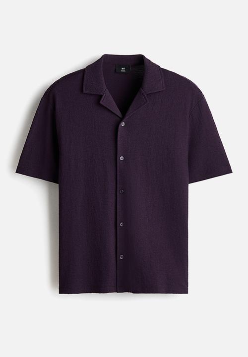 H&M - Regular fit resort shirt - dark purple