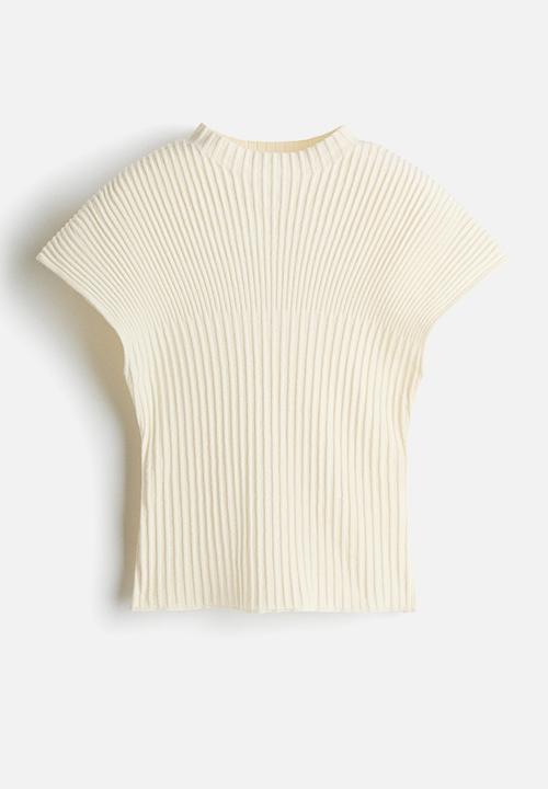 H&M - Rib-knit top - cream