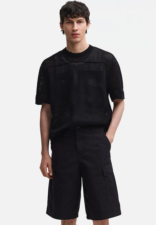 H&M - Loose fit cotton cargo shorts - black