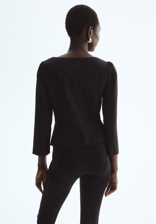 H&M - Square-neck blazer - black