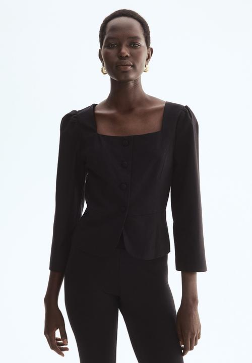 H&M - Square-neck blazer - black