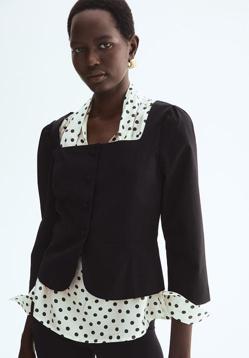H&M - Square-neck blazer - black