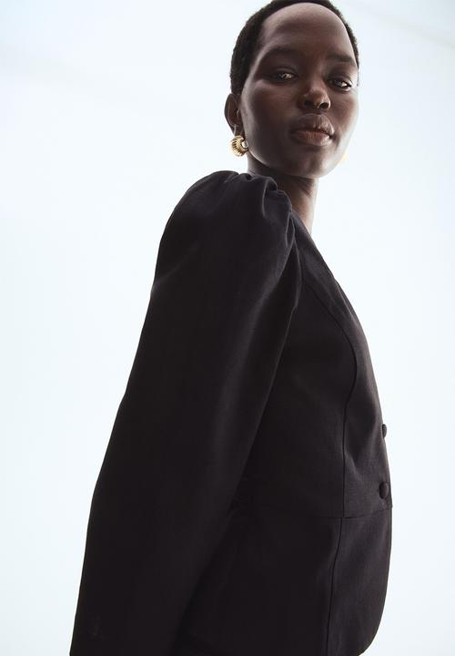 H&M - Square-neck blazer - black