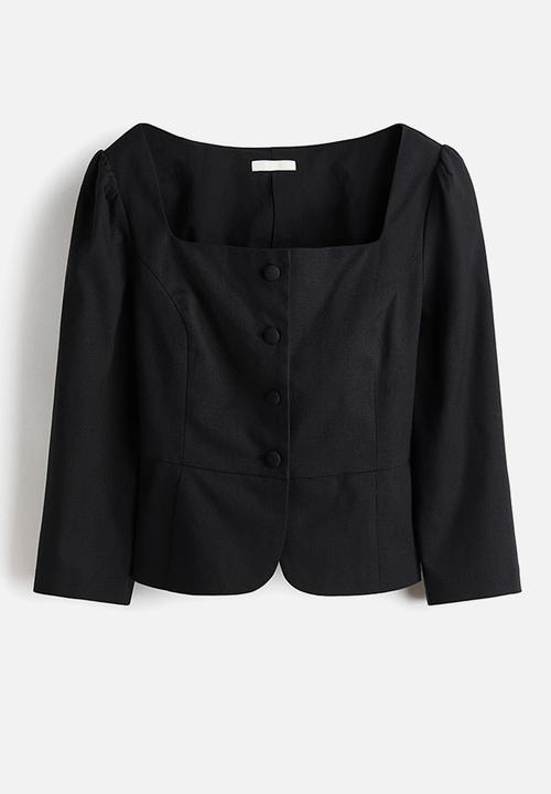 H&M - Square-neck blazer - black