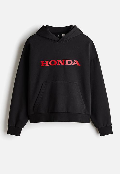 H&M - Oversized fit printed hoodie - black/honda