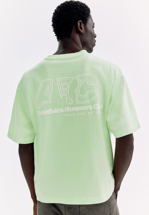 H&M - Printed loose fit t-shirt - light green/33