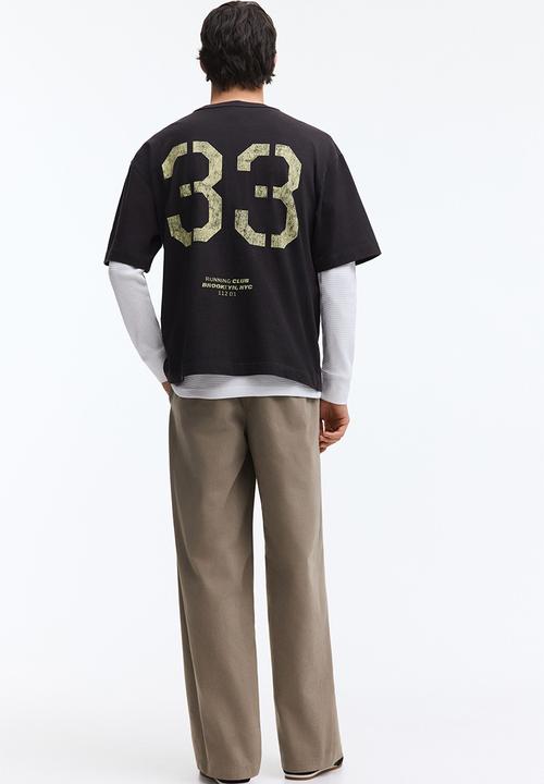 H&M - Printed loose fit t-shirt - black/original