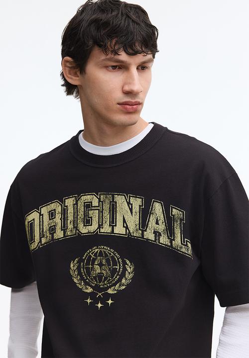 H&M - Printed loose fit t-shirt - black/original