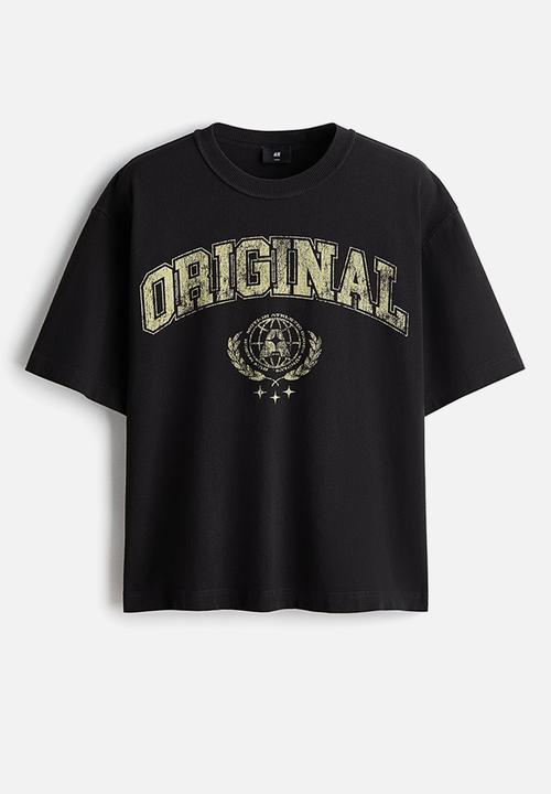 H&M - Printed loose fit t-shirt - black/original