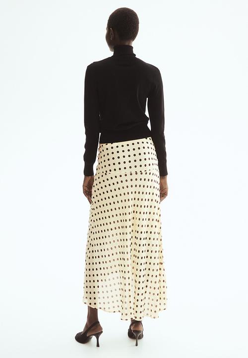 H&M - Viscose skirt - light beige/polka dot