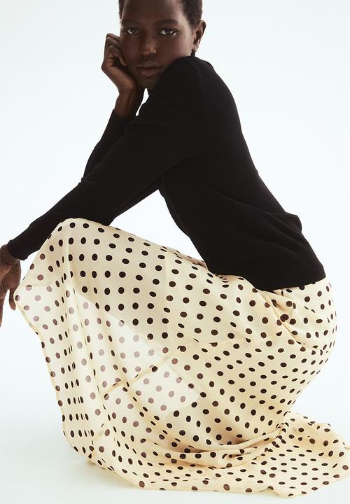 H&M - Viscose skirt - light beige/polka dot