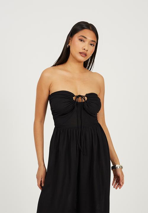 Brave Soul - Ladies Midi Tiered Dress - Black