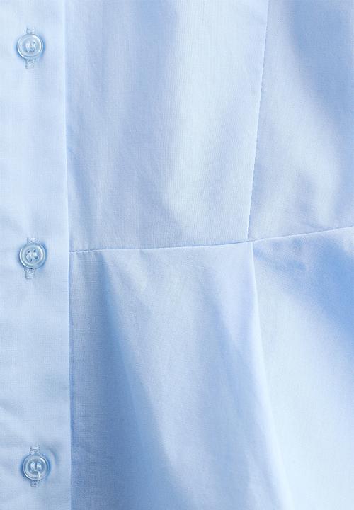 H&M - Poplin peplum shirt - light blue